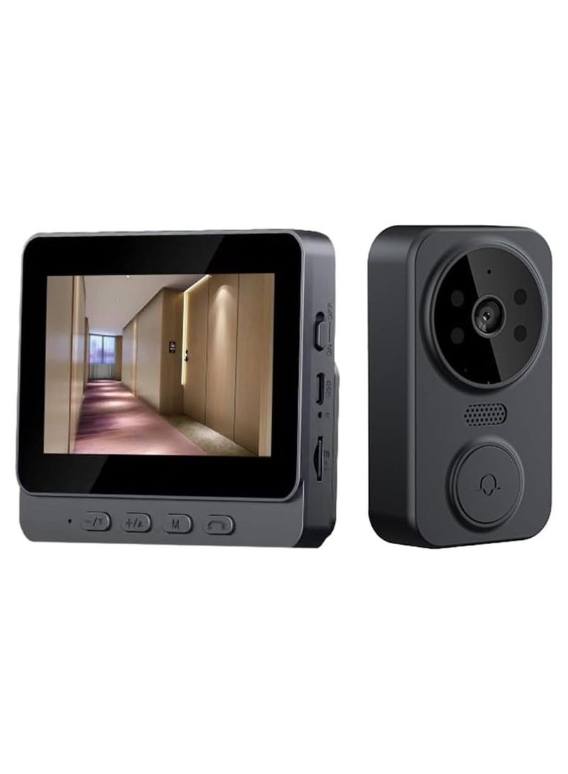 Wireless Video doorbell - 4.3-inch IPS display and wireless HD doorbell camera, wireless video intercom doorbell with screen, 2 square talk, night vision, easy to install - Image 1