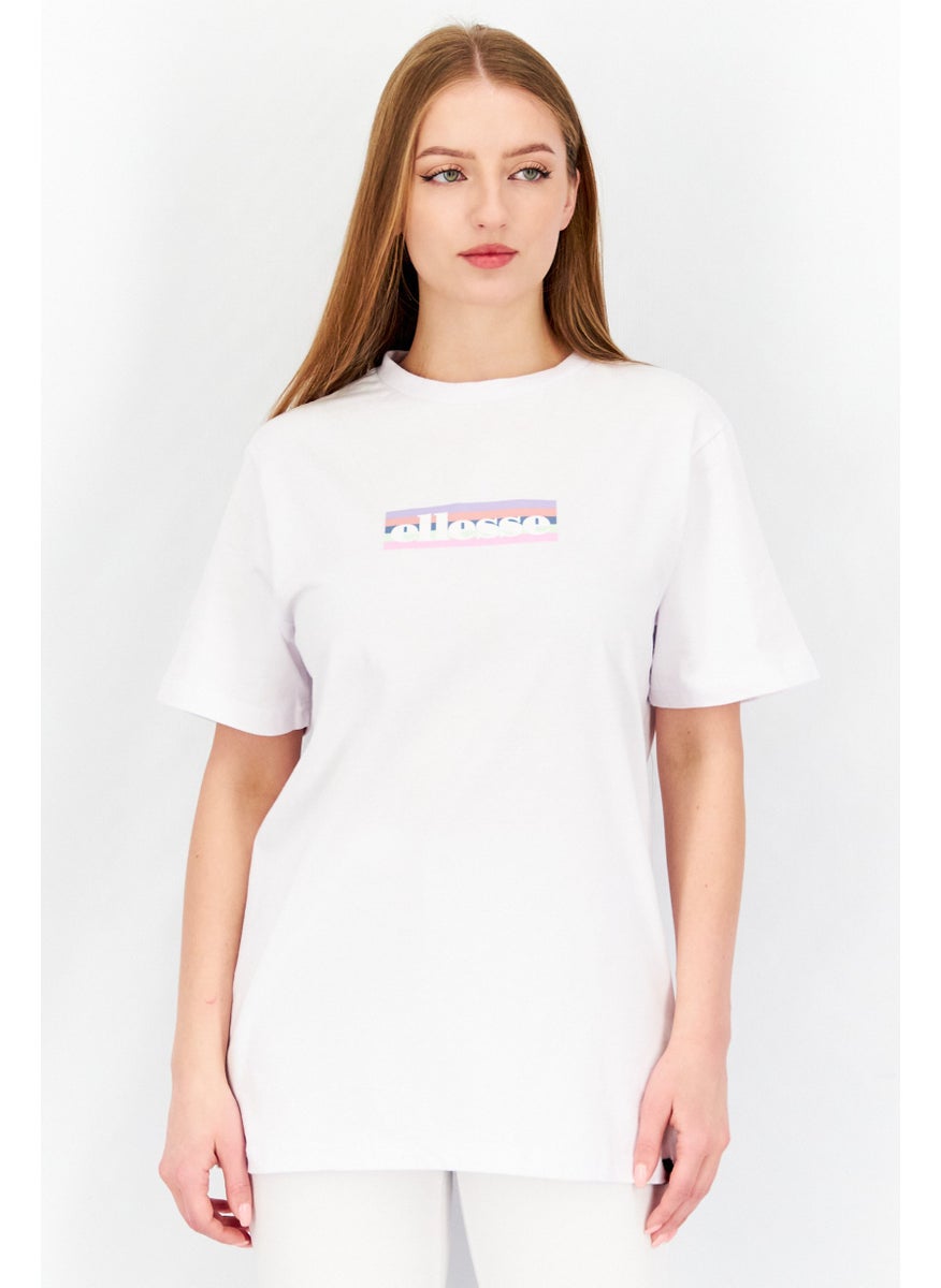 Ellesse تيشيرت بكم قصير وطول عنق دائري للنساء، أبيض  - Image 1