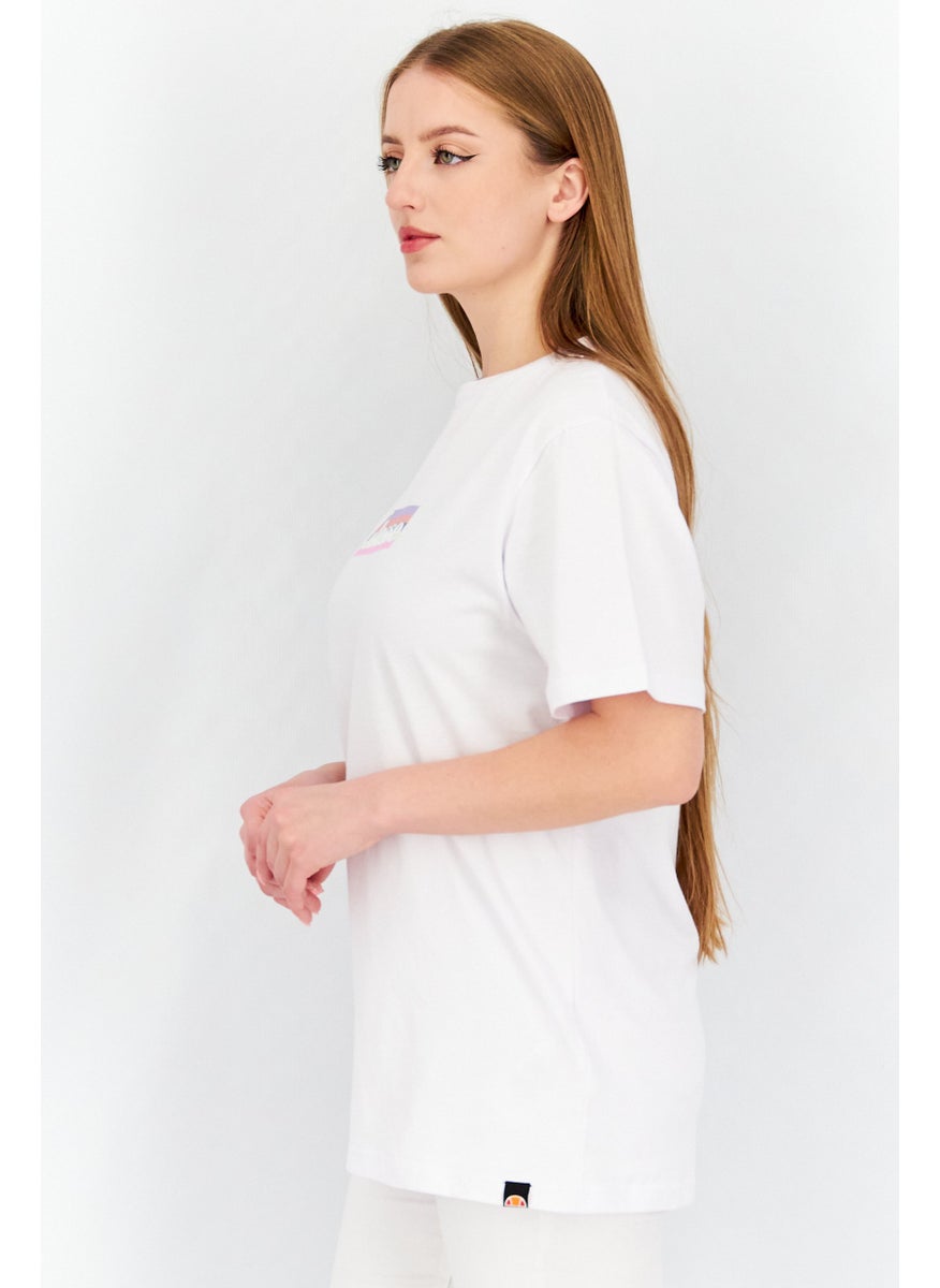 Ellesse تيشيرت بكم قصير وطول عنق دائري للنساء، أبيض  - Image 3