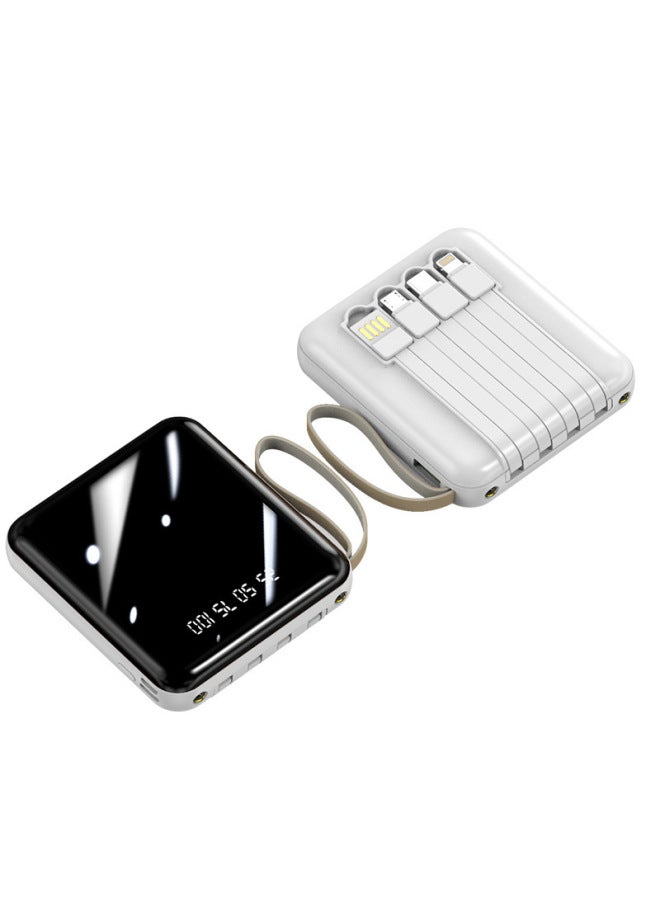 Loquat 20000 MA Large Capacity Fast Charging Portable Mobile Power Mini Self-belt Line Charging Treasure Gift Printing-Color:White-Power Capacity:20000 Ma - Image 1