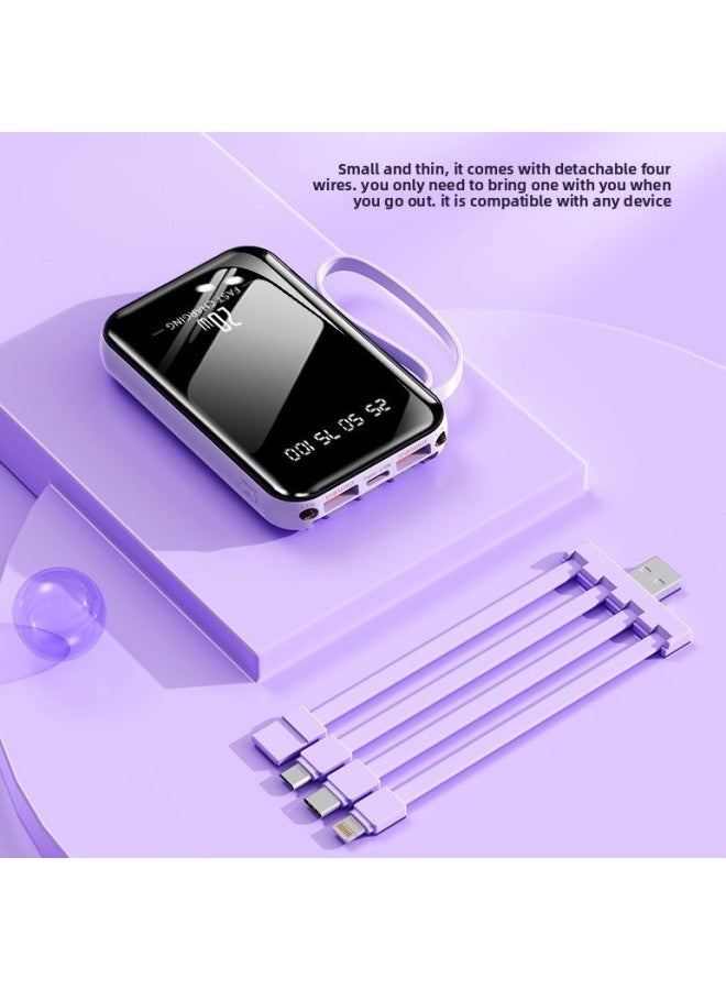 Loquat 20000 MA Large Capacity Fast Charging Portable Mobile Power Mini Self-belt Line Charging Treasure Gift Printing-Color:White-Power Capacity:20000 Ma - Image 2