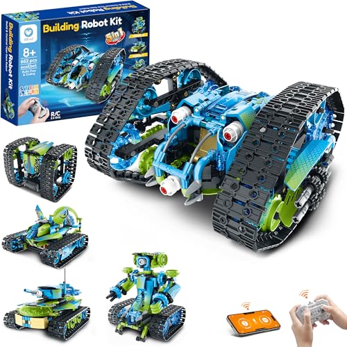 Sillbird Robot Car Building Kit with Remote Control STEM Gifts for Boys Ages 814 Technic Coding Stunt Racer Toys for Kids Birthday Buildable 5in1 Models with 662 Pieces - Image 1