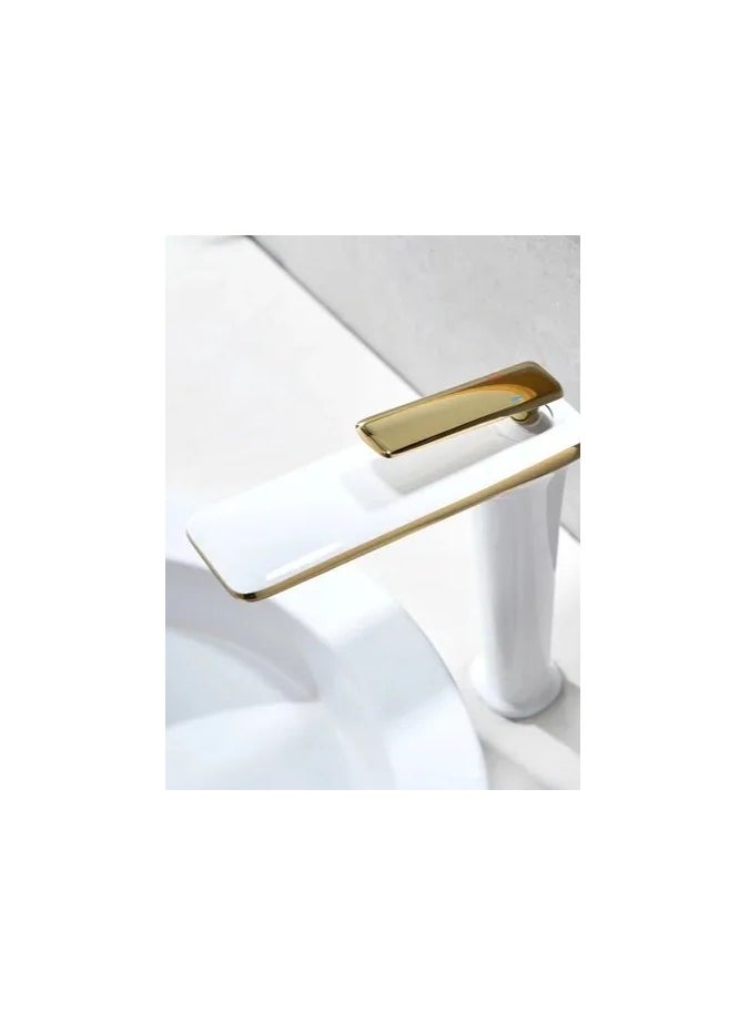 كواترو صنبور حوض ديكور ابيض * وذهبي SKU: 7432-WG  - Image 2