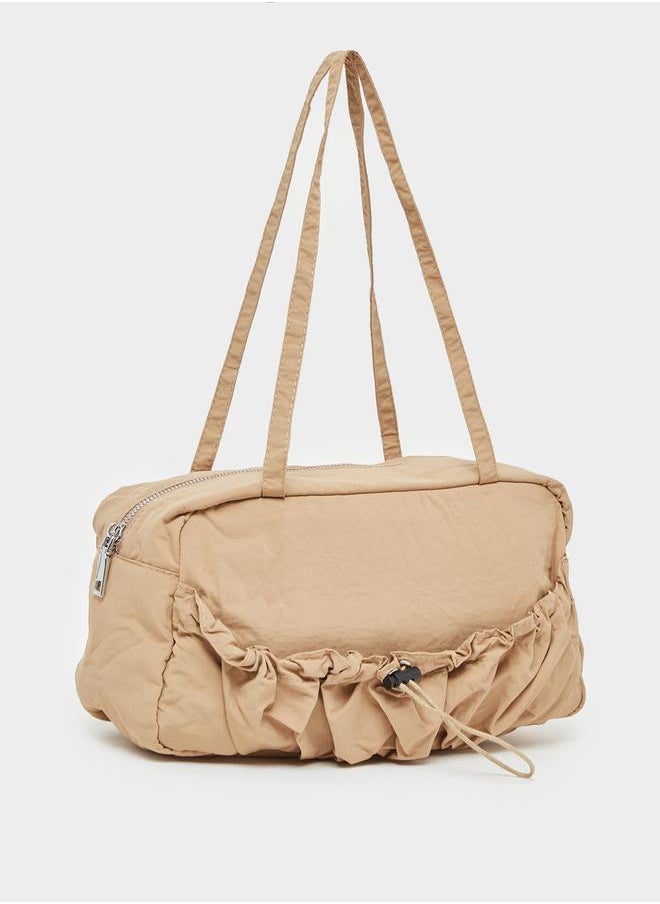 Styli Front Pleats Dual Strap Shoulder Bag  - Image 1