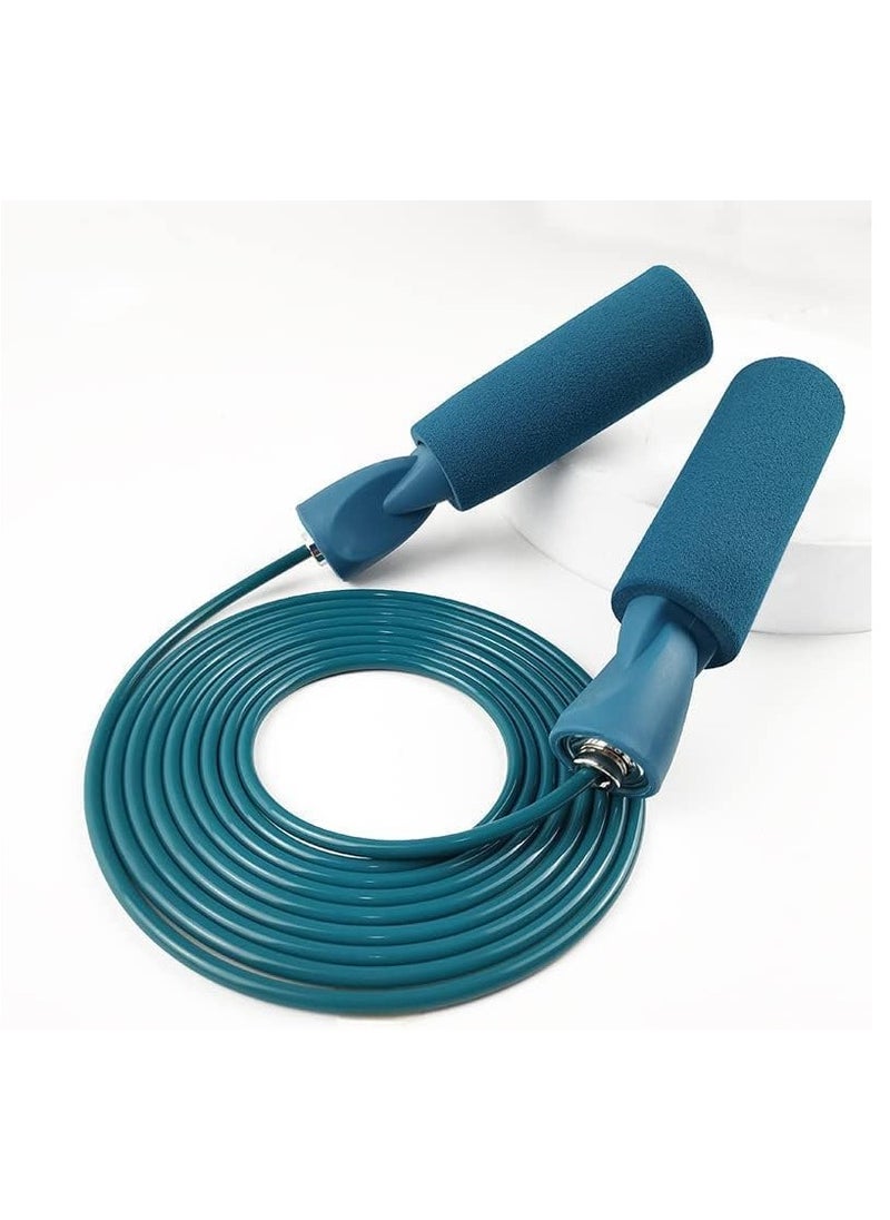TYCOM Skipping Jump Rope Double Weighted Adjustable Extra Thick Tangle -Free Double Fat Burning with Weighted Jumping Rope for Endurance Weight Lose Crossfit MMA Cardio & Workout Green  - Image 3
