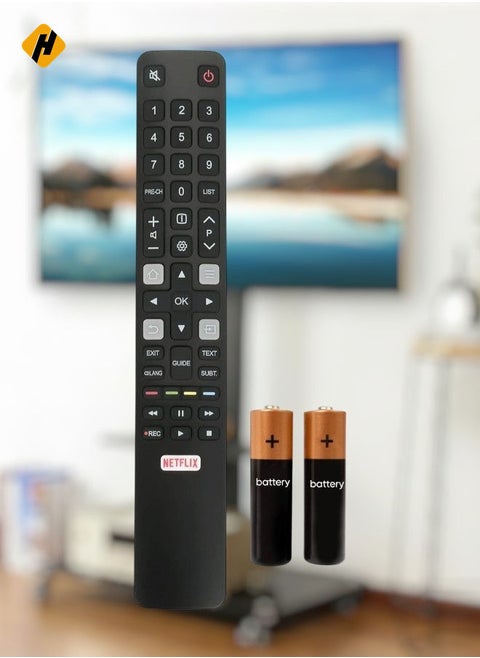 Remote Control Replace Compatible with TCL TV 40DS500 43DP640 F40S5916 F43S5916 H32S5916 U43P6006 U49P6016 U55P6016 U55P6046 U60P6026 06-IRPT45-GRC802N RC802N S6 S6000 S6500 with battery
