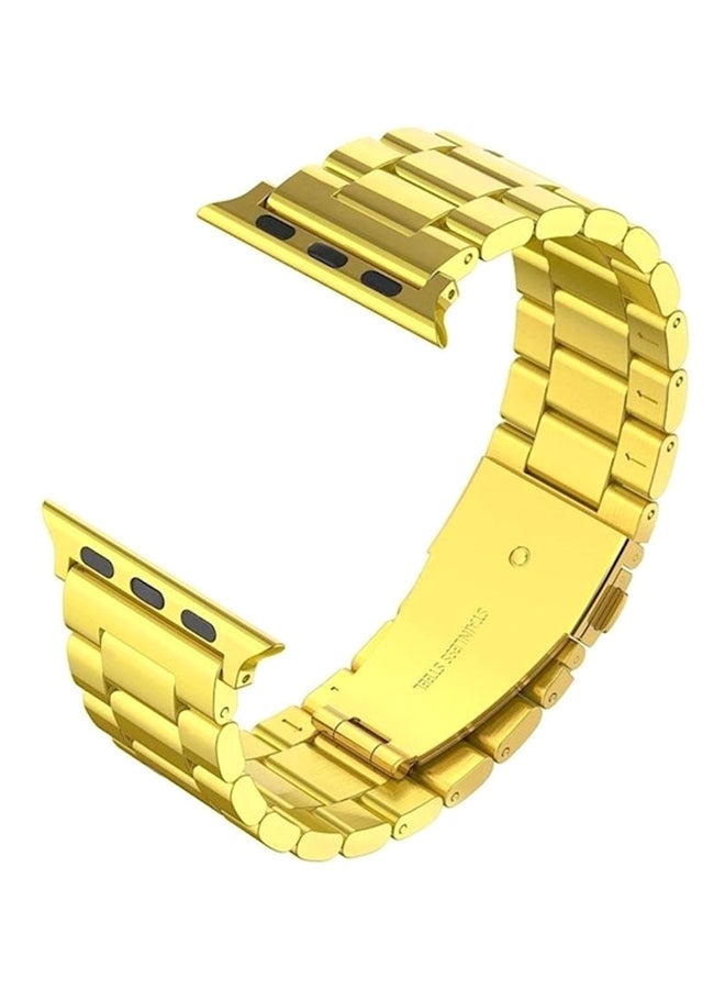 سوار بديل من معدن الفولاذ لساعة أبل ووتش سيريز 1/ 2/ 3/ 4 ذهبي - Image 2