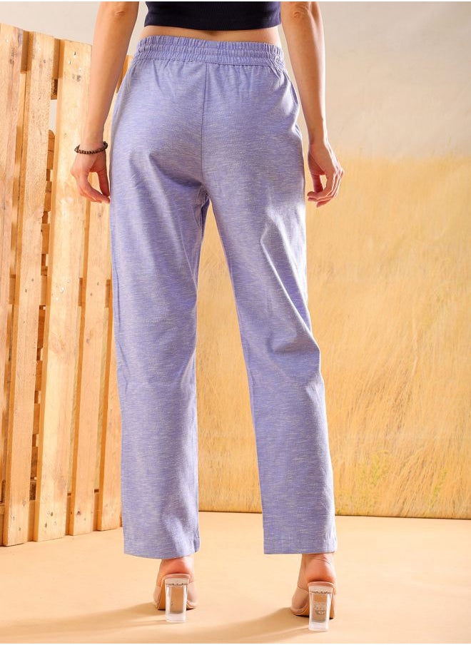 Freehand Women Regular Fit Solid Mid-Rise Elasticated Trousers  - Image 2