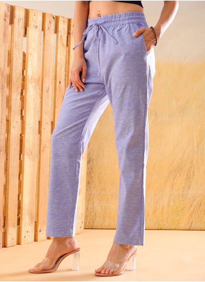 Freehand Women Regular Fit Solid Mid-Rise Elasticated Trousers  - Image 4