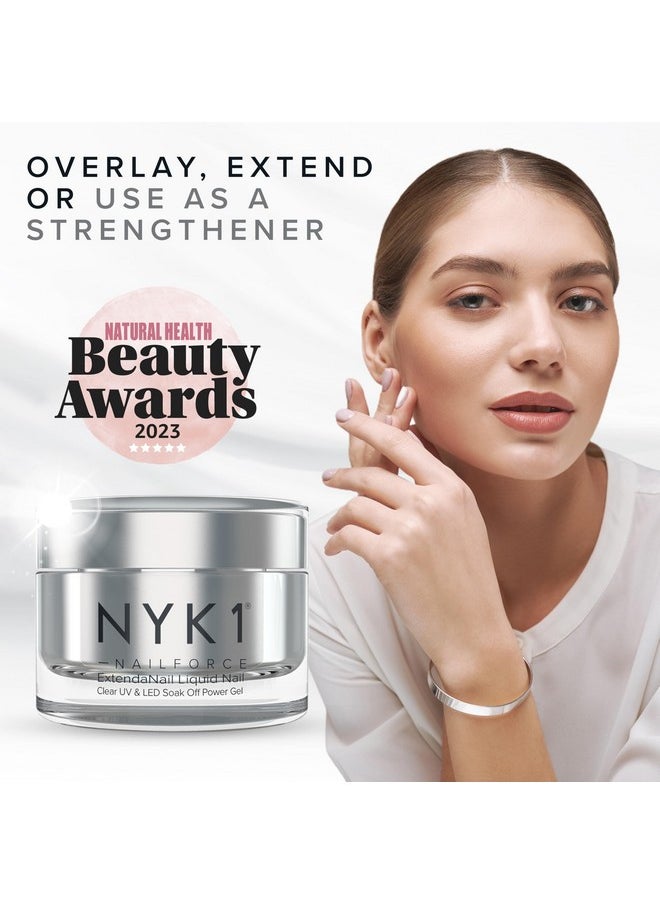 NYK1 - Strengthening Nail Builder Gel For Nails (.5 Fl Oz / 15Ml) Nyk1 Nailforce Gel Builder For Nails Fix Split Broken Nail Strengthener Clear Polygel Nail Gel Builder Uv Gel And Led Hard Gel For Nails - Image 1