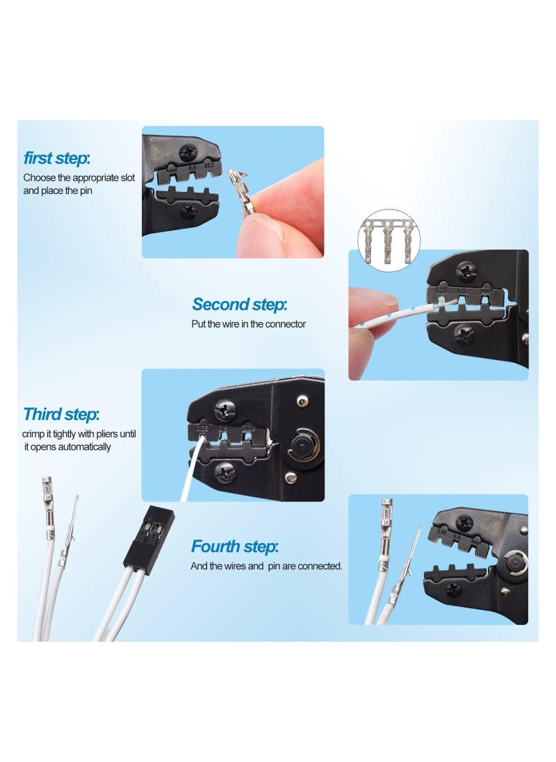 Generic - Crimping Tool Kit with 600PCS 2.54mm Dupont Connector Kit SN-28B Ratcheting Wire Crimper Plier 1/2/3/4/5/6/7 Pin Housing Dupont Connector Male Female Pin Header Crimp Terminal AWG28-18 - Image 1