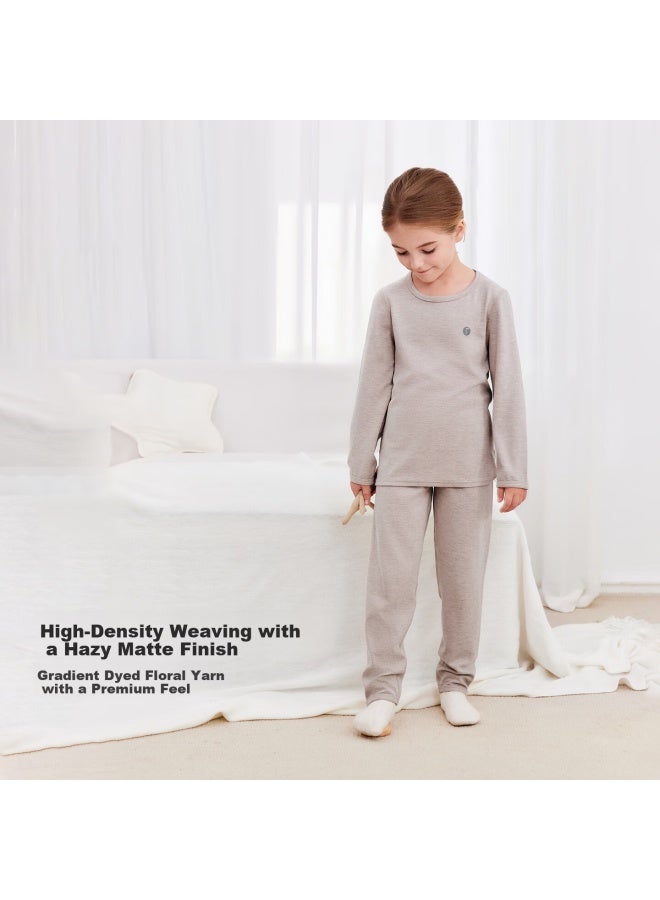 Junejunior Children's Autumn Winter Bamboo Fiber Pajama Set For Boys And Girls, Sleepwear And Thermal Underwear - Image 2