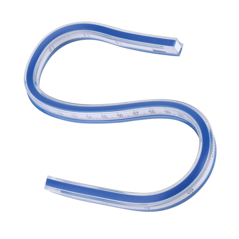 مسطرة منحنية بلاستيكية مرنة للحرف والبناء 30 سم 11.8 بوصة - Image 1