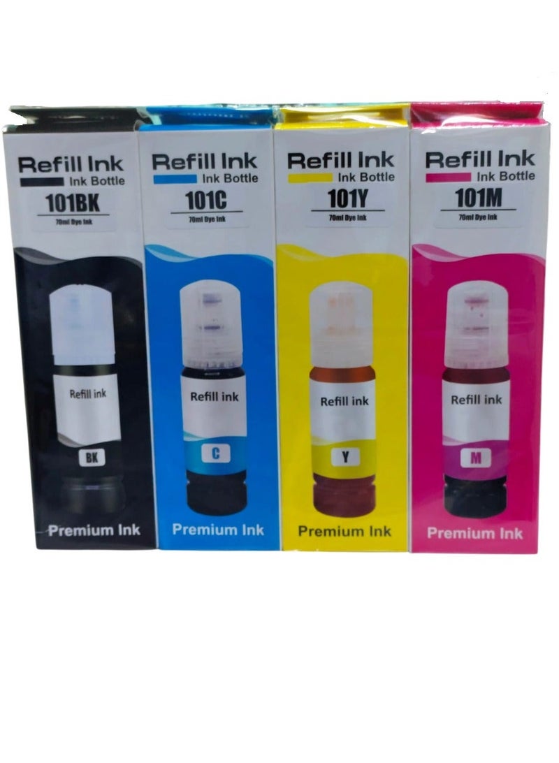 بريميم حبر إعادة تعبئة متوافق 101 لطابعات Epson EcoTank L4150/L4160/L4260/L4266/L6160/L6170/L6176/L6190/L6260/L6270 - Image 2