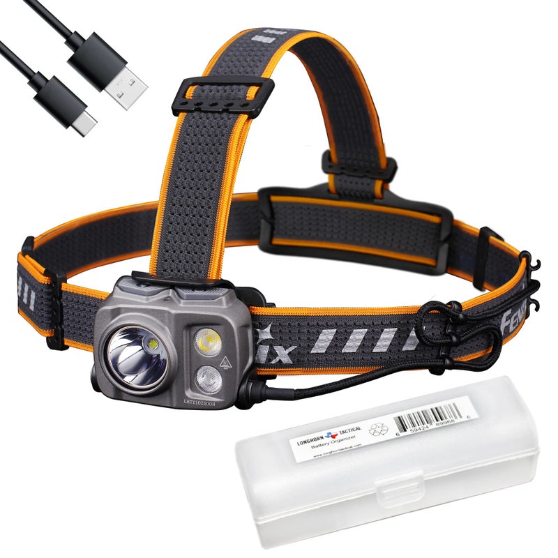 Fenix HP25R v2.0 Headlamp, 1600 Lumen Spotlight, 400 lumens Floodlight and Red Light, USB-C Rechargeable with LumenTac Organizer - Image 1