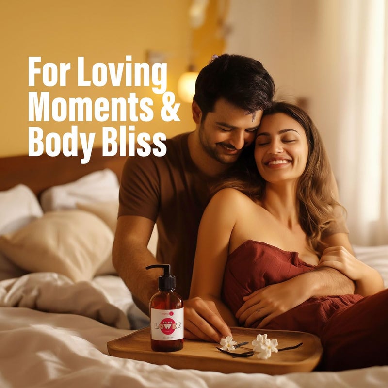 hana H'ana Sensual Massage Oil for Date Night - Gently Warming, Soothing & Hydrating, Crafted with 100% Pure Vanilla Body Oil for Cozy Moments and Bedtime Therapy (6.76 Fl Oz) - Image 2