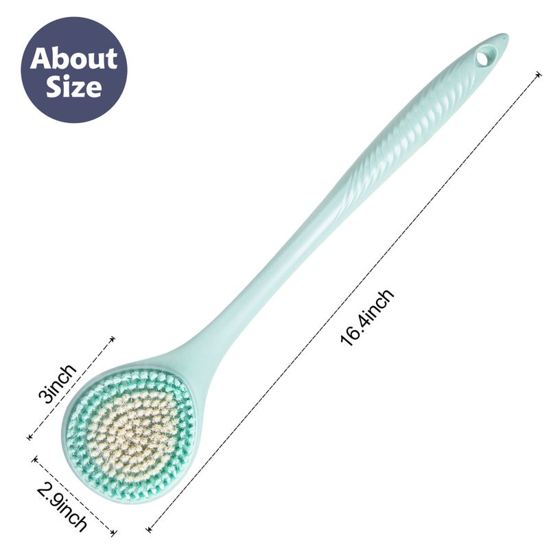 BEDELITE Back Scrubber for Shower - Long Handle Bath Brush (16.4 inches) with Soft Bristles, Exfoliating Body Brush for Men & Women(Blue) - Image 3