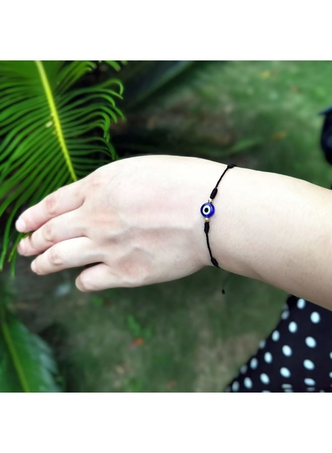 MAKBAK Evil Eye 7 Knot Lucky Bracelets for Women Men Adjustable Lucky Amulet Black Red String Bracelet for Protection Teen Girls Little Boys Family Friends, 10.23, Sapphire, created blue sapphire - Image 4