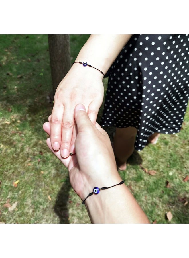 MAKBAK Evil Eye 7 Knot Lucky Bracelets for Women Men Adjustable Lucky Amulet Black Red String Bracelet for Protection Teen Girls Little Boys Family Friends, 10.23, Sapphire, created blue sapphire - Image 3