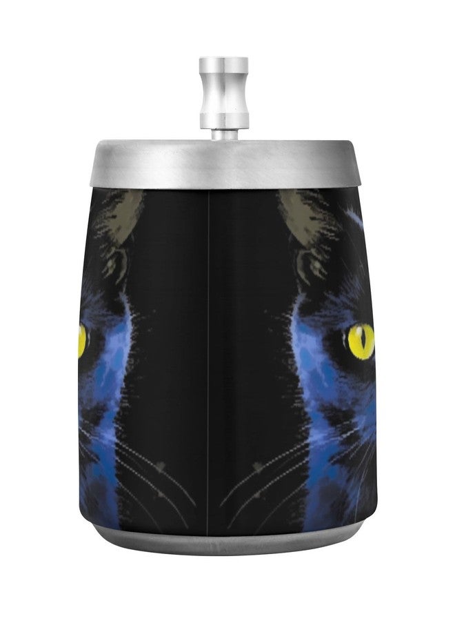 SDMKA Black Cat Ashtray w/Lid, Stainless Steel Ash Tray Smokeless Odorless Windproof Ashtrays for Outdoors, Home, Office, Patio, Balcony Use - Image 2