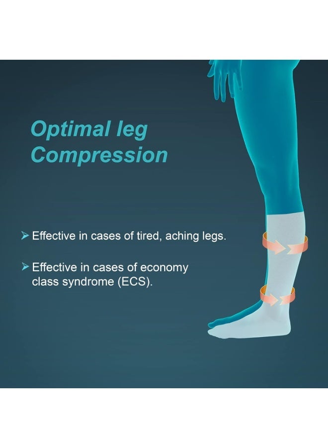 Tynor Medical Compression Stocking Knee High Class 2 (Pair), Beige, Large, 1 Pair - Image 4