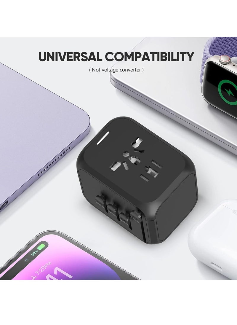 BGM Universal Travel Adapter – International Travel Plug Adapter with 3 USB & 1 Type-C Ports, AC Outlet Plug Converters for Europe, Ireland, UK, EU, US, AU, Italy, Asia  - Image 4