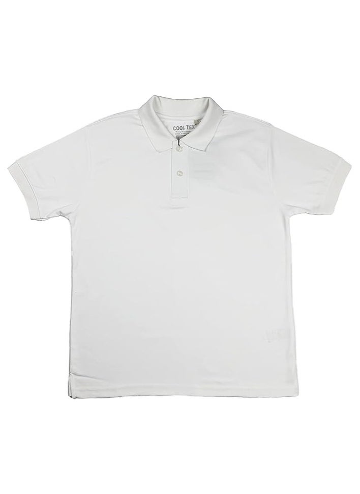 COOL TEX Cooltex Unisex Cotton polyester Plain White Polo T-Shirts Cool Dry-Fit Material Short Sleeves Soft and Comfortable  - Image 1