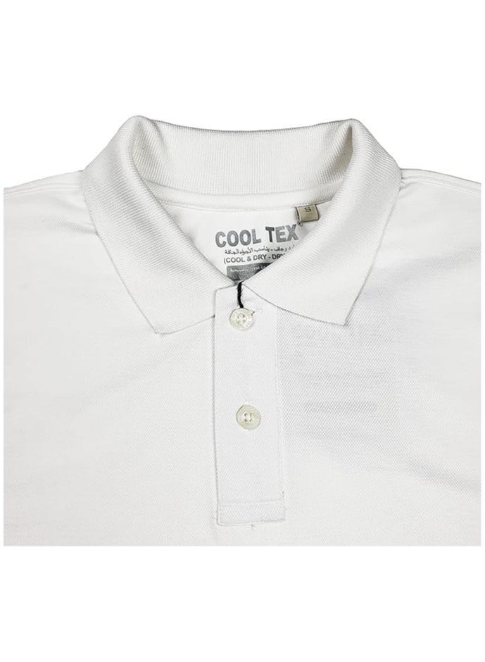 COOL TEX Cooltex Unisex Cotton polyester Plain White Polo T-Shirts Cool Dry-Fit Material Short Sleeves Soft and Comfortable - Image 4