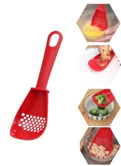Generic Multifunctional Kitchen Spoon Used in Rooms for Mashing Filtering and Grating (Red)  - Image 1