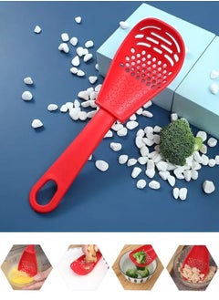 Generic Multifunctional Kitchen Spoon Used in Rooms for Mashing Filtering and Grating (Red)  - Image 2
