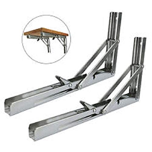 Hyderon Premium Heavy Duty 300mm 12 Foldable Stainless Steel Multipurpose Bracket with Fittings for fold Down Table or fold Down Racks - Image 4