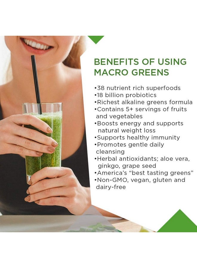 MacroLife Naturals Macro Greens Powder 38 Superfood Probiotic Antioxidant Enzyme & Herbal Supplement Immunity Energy Cleanse - Non-GMO Vegan Gluten-Free Dairy-Free - 10oz (30 Servings) - Image 4