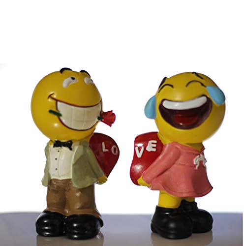 Lilone Smiley Faces Couple Showpiece Home Decor - Multicolour - Image 5