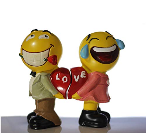 Lilone Smiley Faces Couple Showpiece Home Decor - Multicolour - Image 2