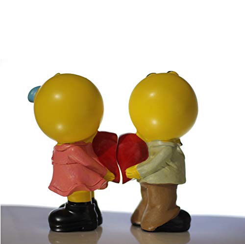 Lilone Smiley Faces Couple Showpiece Home Decor - Multicolour - Image 4