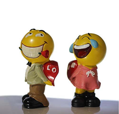 Lilone Smiley Faces Couple Showpiece Home Decor - Multicolour - Image 3