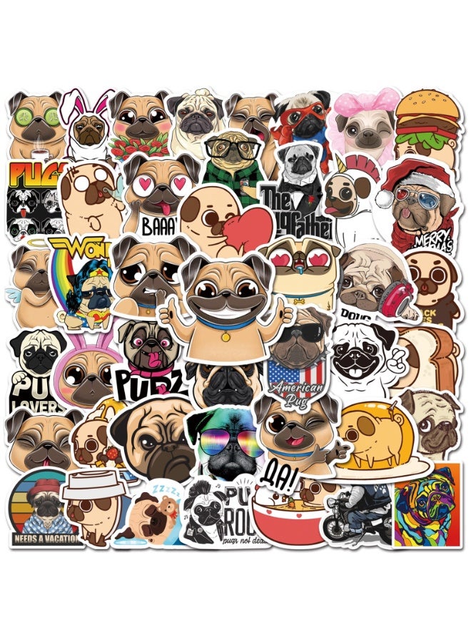 NIBEMINENT 50 Pcs Cartoon Cute Animal Sharpe Dog Deco Kit Waterproof Stickers, High Definition Printing Bright Colors, Suitable for Laptop Skateboard Luggage Water Bottle Guitar DIY - Image 1
