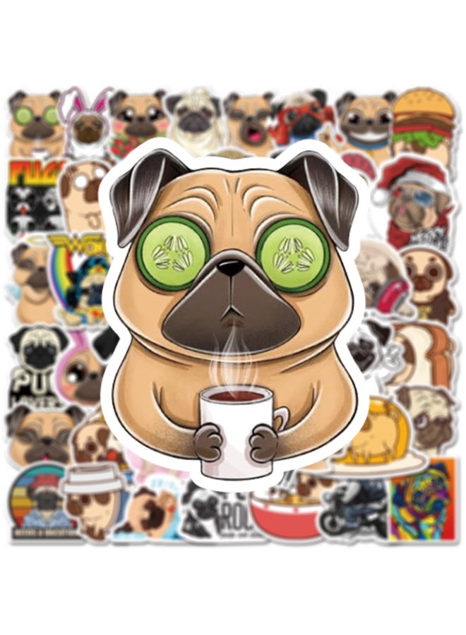 NIBEMINENT 50 Pcs Cartoon Cute Animal Sharpe Dog Deco Kit Waterproof Stickers, High Definition Printing Bright Colors, Suitable for Laptop Skateboard Luggage Water Bottle Guitar DIY - Image 2