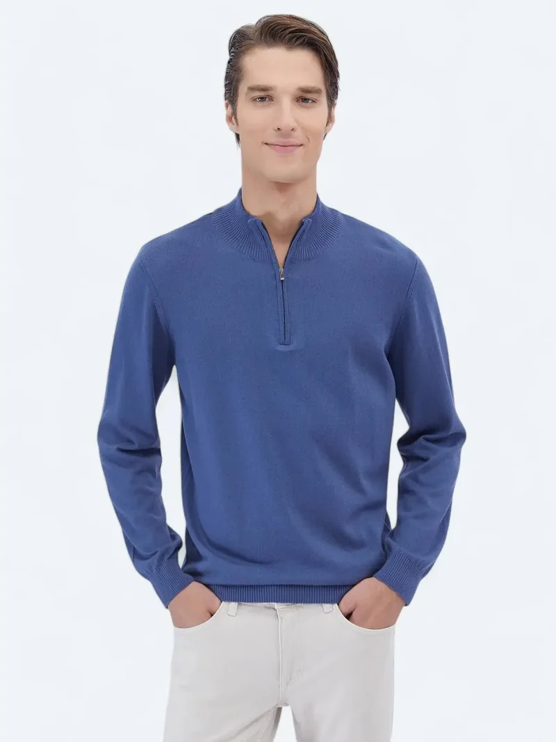 Kip Indigo Knitwear Sweatshirt