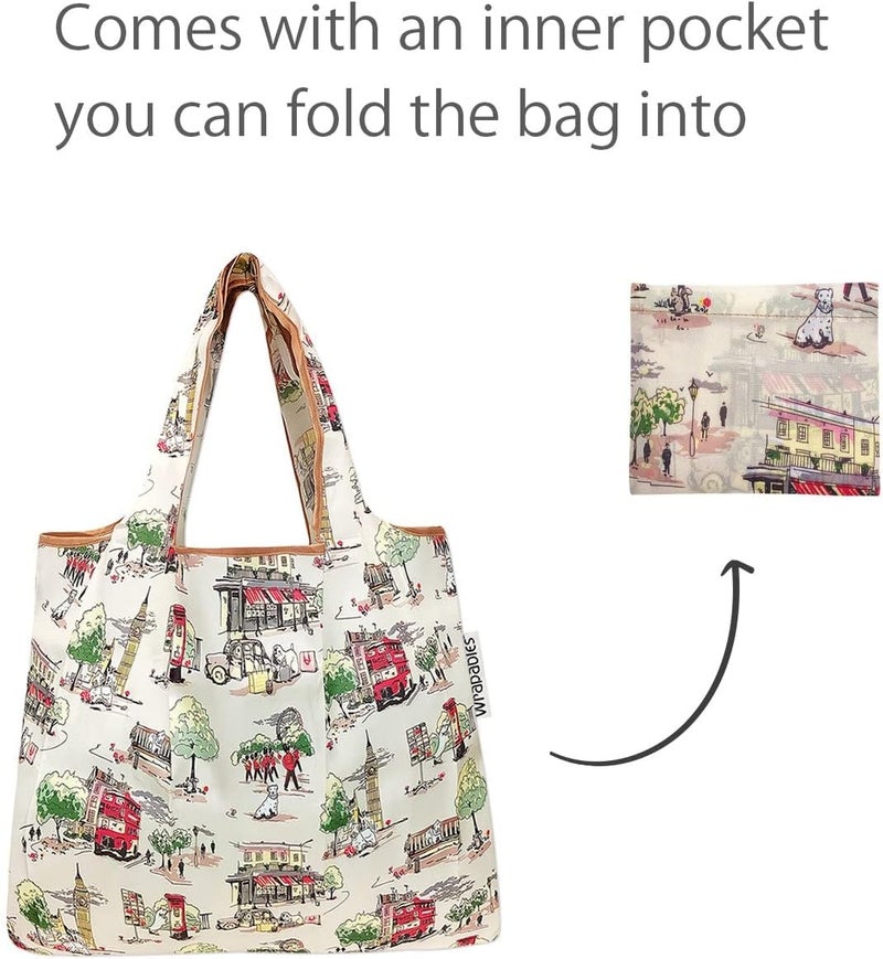allydrew Foldable Tote Nylon Reusable Grocery Bag (Set of 2) - Image 4