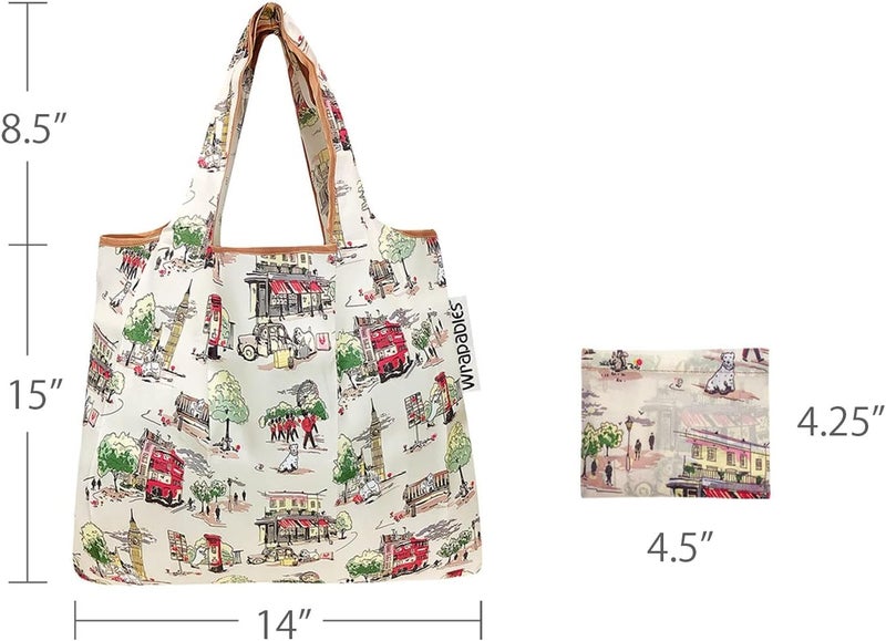allydrew Foldable Tote Nylon Reusable Grocery Bag (Set of 2) - Image 3