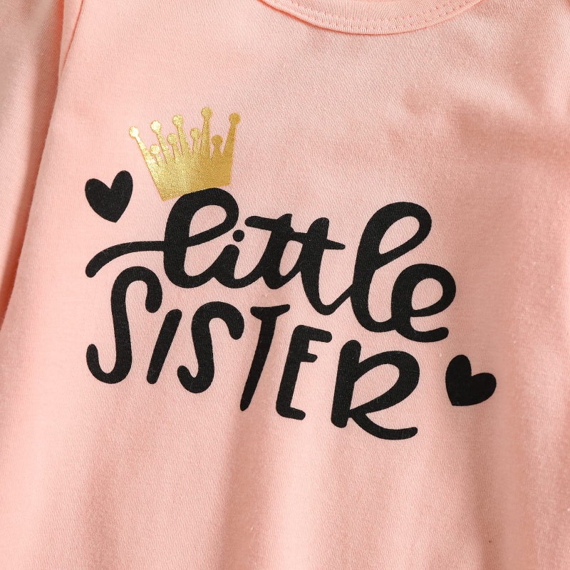 AMAWMW Newborn Baby Girl Little Sister Sleeper Gown Stripe Long Sleeve Nightgown Pajamas Gifts Stuff Essential Outfit - Image 4