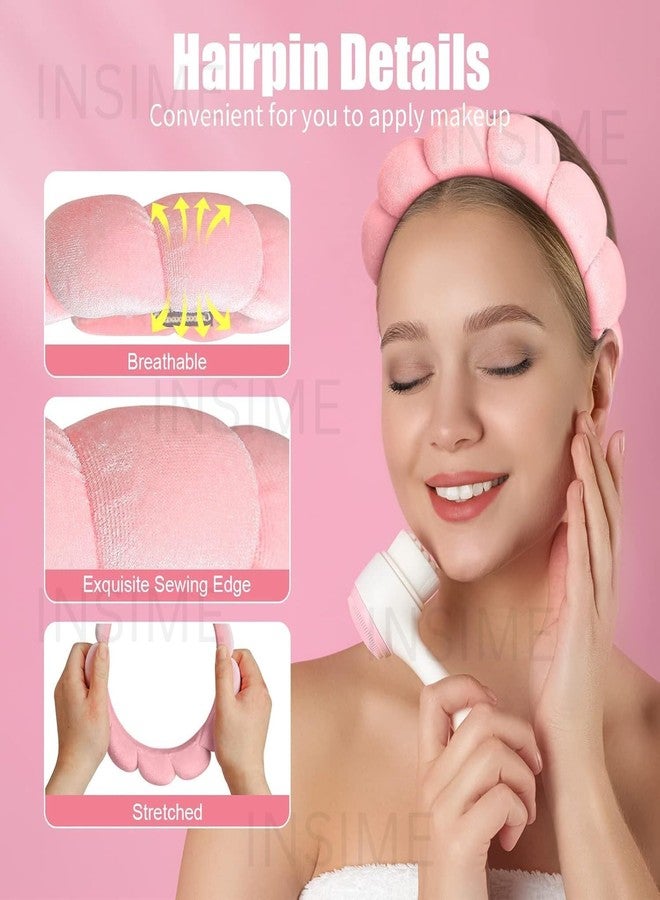 INSIME Facial Spa Headband for Women | Stylish Makeup and Face Wash Hair Band With Wrist Towel | Beauty Skincare Hairband, 1 count (Pack of 1) - Image 3