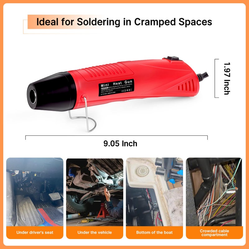 Kuject Mini Heat Shrink Gun Kit, 820PCS Solder Seal Wire Connectors & Heat Shrink Tubing Kit, Waterproof Heat Shrink Wire Connectors Kit with 482~752Â°F Heat Gun for Marine Automotive Wiring, AWG26-10 - Image 4