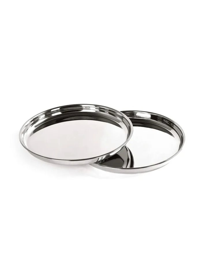 Ayda طبق حلويات جانبي من الفولاذ المقاوم للصدأ المصقول 2 قطعة 21.5 سم - Image 1