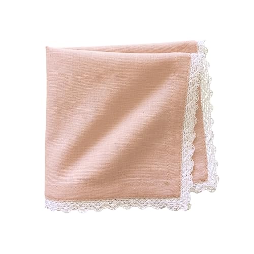 FINGERCRAFT Table Napkins Set of 12 Cotton Linen Blend 20x20 Inches Excellent Absorbency Washable and Reusable, Durable Dinner Napkin for Kitchen, Hotels, Party (Pink, 20"x20") - Image 2