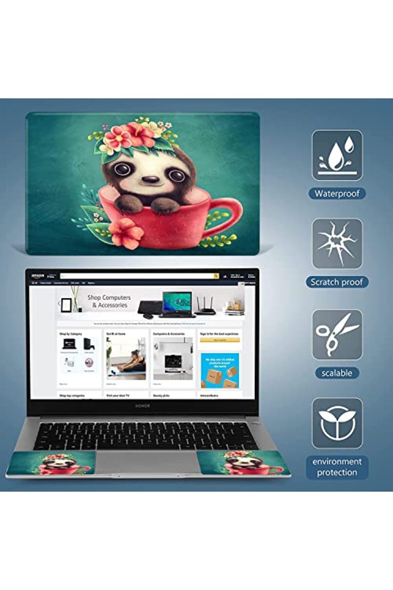 AORTDES 15 15.4 15.6 Inches Laptop Skin Sticker Universal 12.1 13 13.3 14 Inches Netbook Skin Sticker Personalized Reusable Notebook PC Art Protector（Cute Teacup Bear） - Image 5