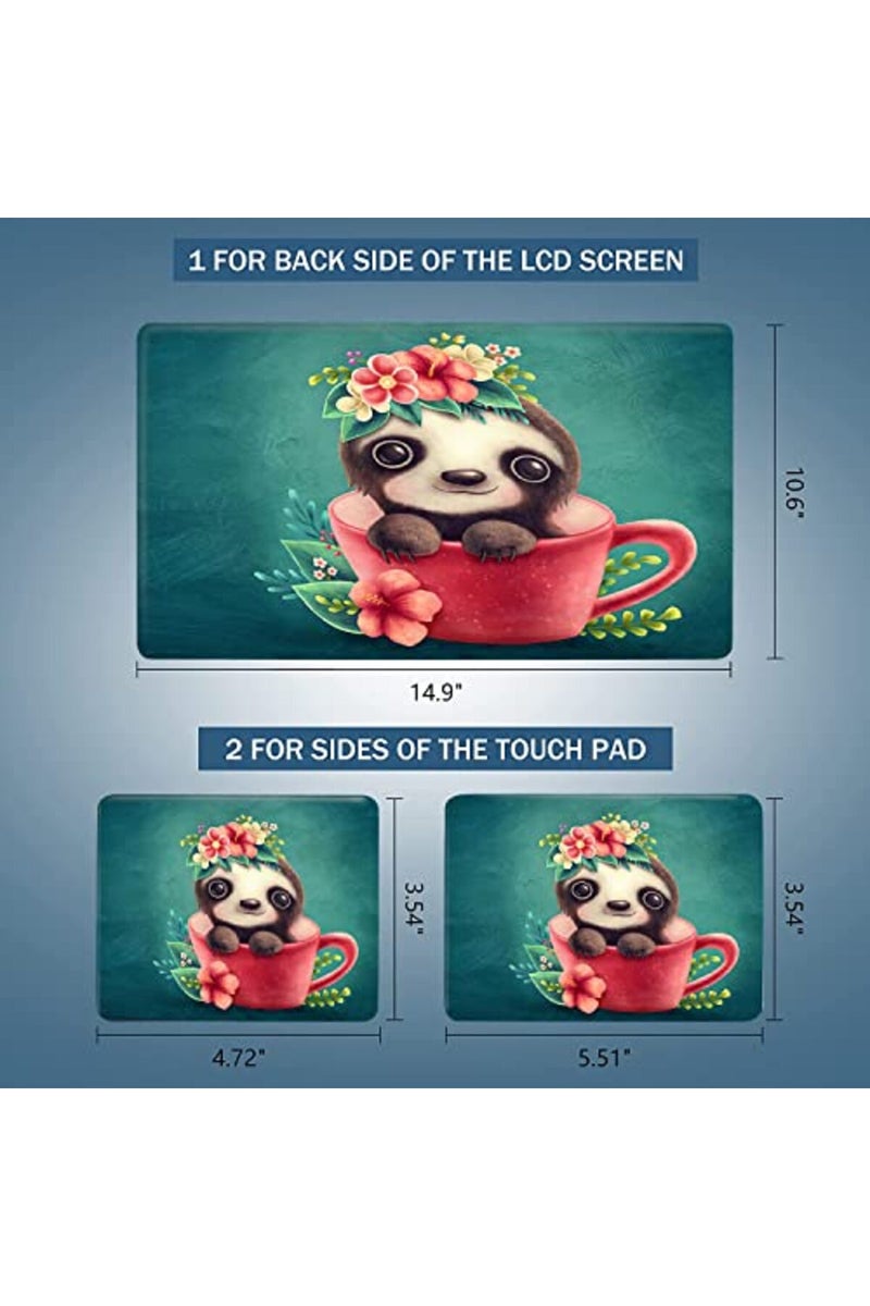 AORTDES 15 15.4 15.6 Inches Laptop Skin Sticker Universal 12.1 13 13.3 14 Inches Netbook Skin Sticker Personalized Reusable Notebook PC Art Protector（Cute Teacup Bear） - Image 3