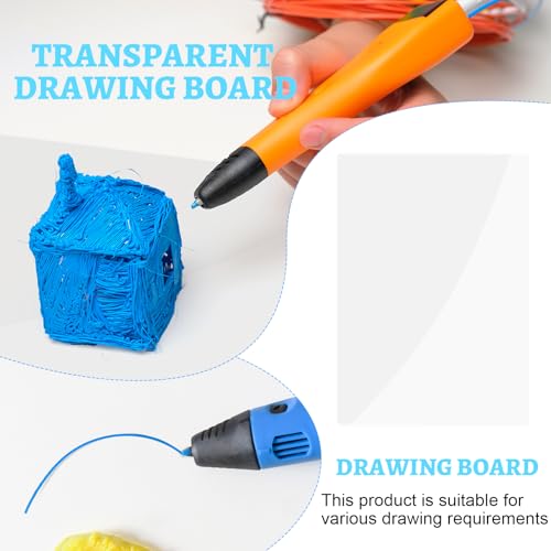 CKMOREL 20Pcs 3D Pen Mat - Transparent Tracing Board for 3D Printing Pens, 7.87" x 5.7" 3D Pen Mat Clear, Heat-Resistant, Smooth Non-Stick Reusable Surface for 3D Art - Image 5
