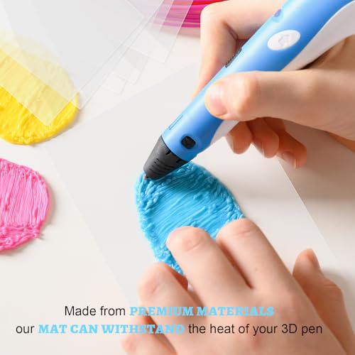 CKMOREL 20Pcs 3D Pen Mat - Transparent Tracing Board for 3D Printing Pens, 7.87" x 5.7" 3D Pen Mat Clear, Heat-Resistant, Smooth Non-Stick Reusable Surface for 3D Art - Image 3
